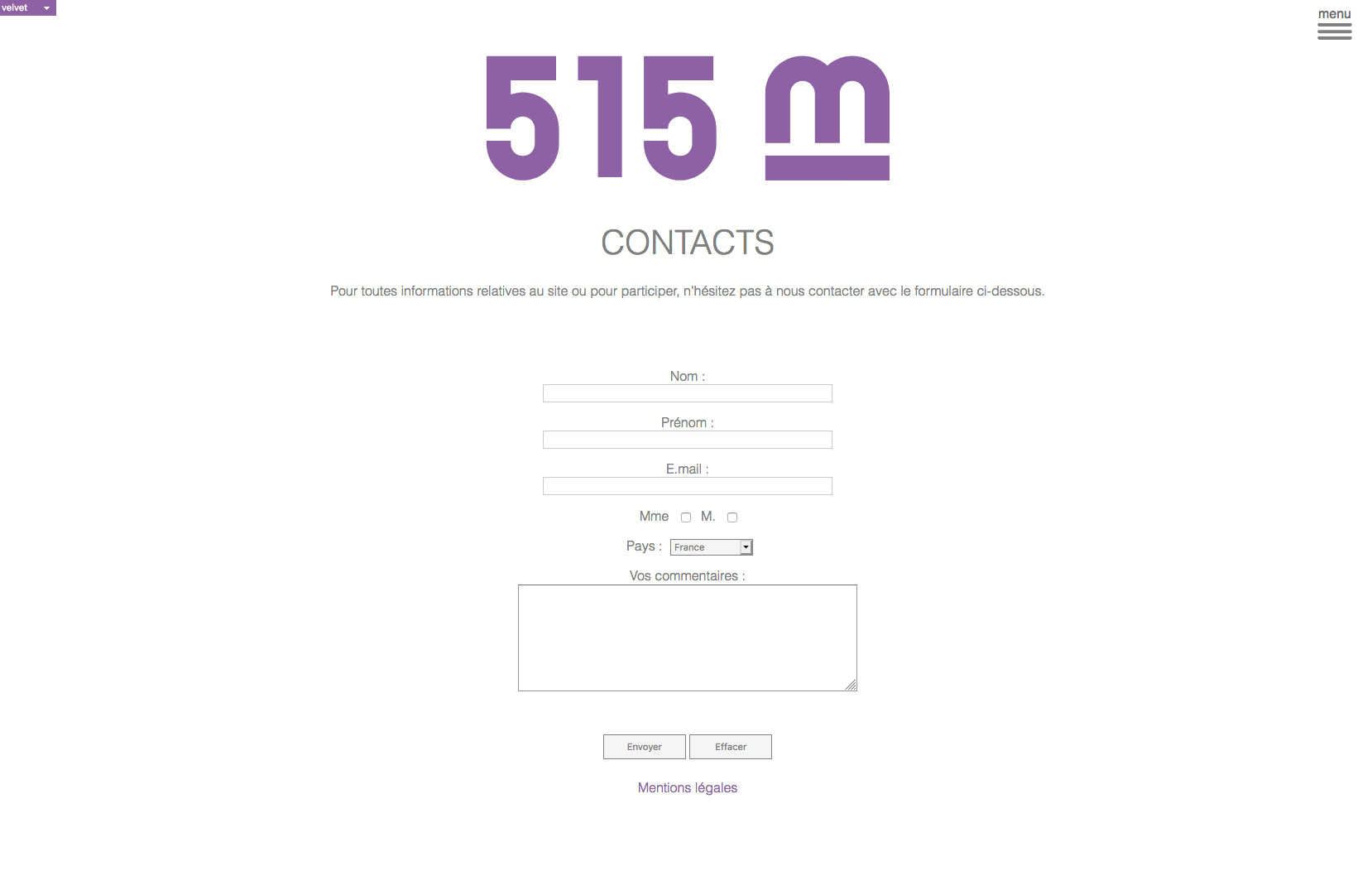 Formulaire de contact